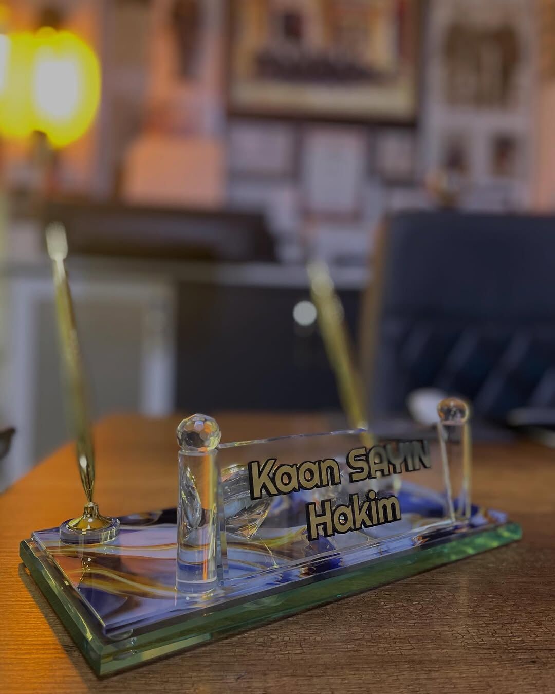 Mermer Baskılı Kristal İsimlik