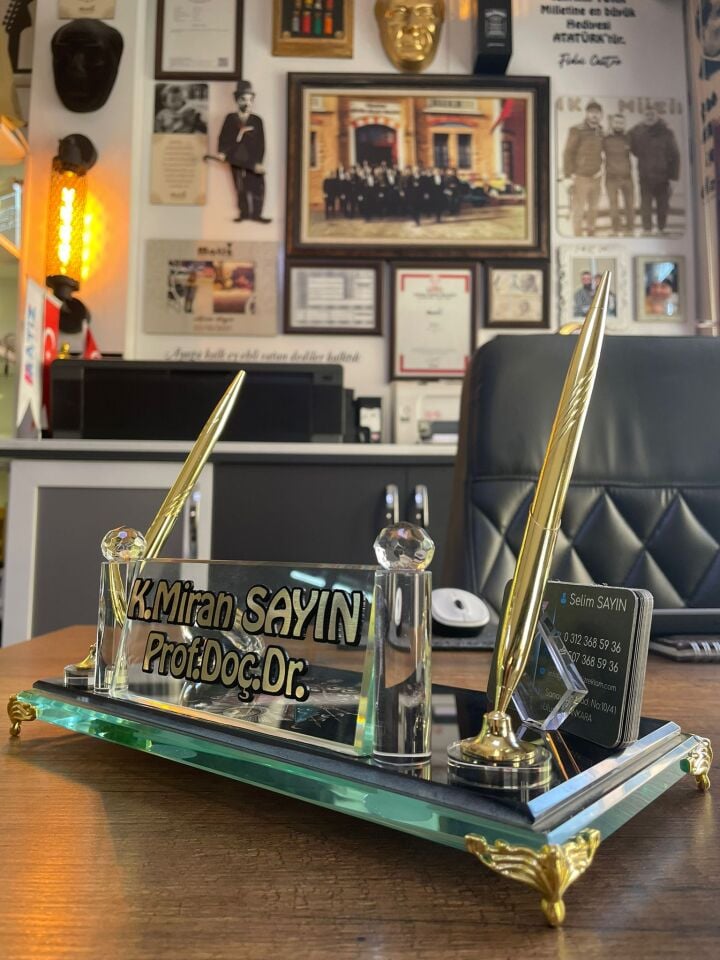 Osmanlı Tuğra Baskılı Cam İsimlik