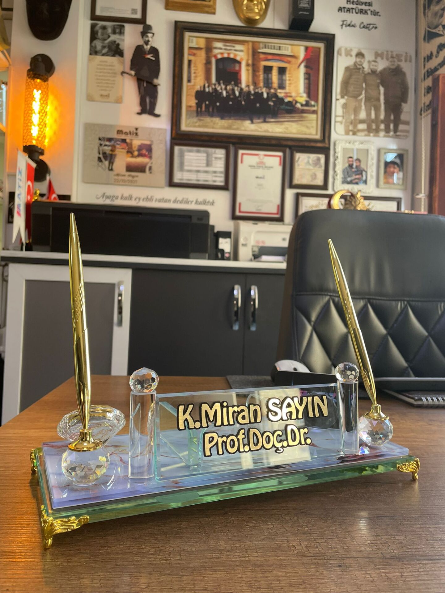 Mermer Desen Baskılı İsimlik Seti