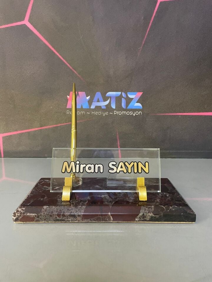 Bordo Mermer Kalemli İsimlik