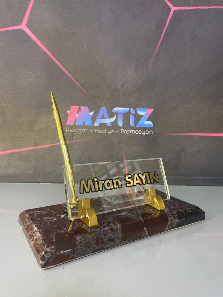 Bordo Mermer Kalemli İsimlik