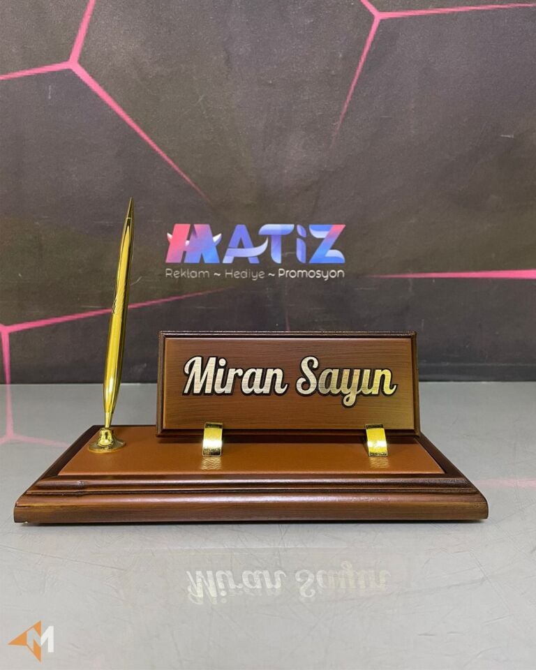 Tek Kalemli Deri Masa İsimlik