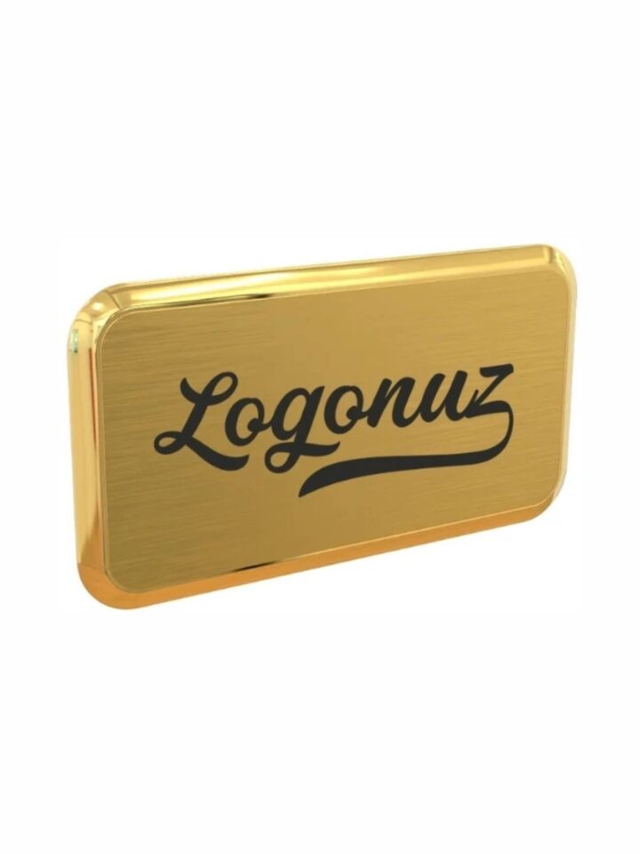Gold Logo Baskılı Yaka İsimliği