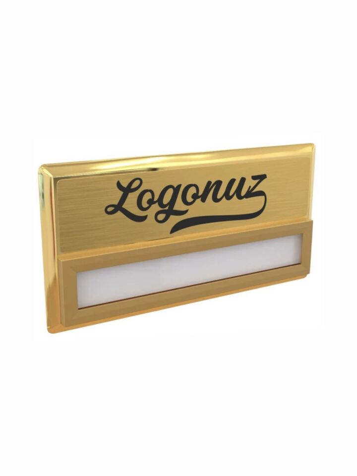 Gold Dikdörtgen Yaka İsimliği