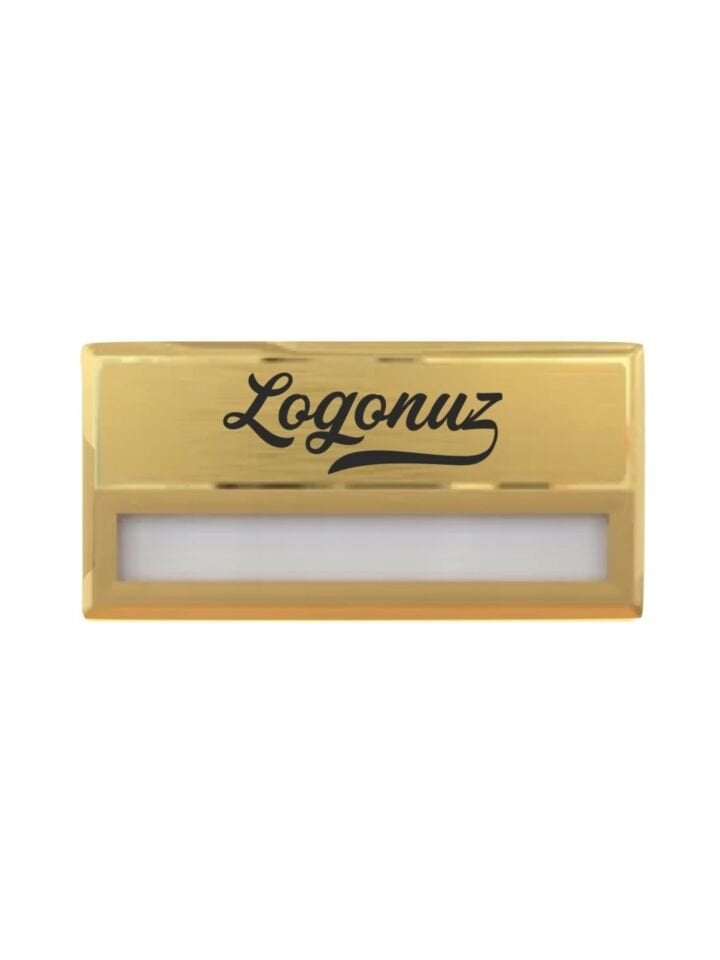 Gold Dikdörtgen Yaka İsimliği