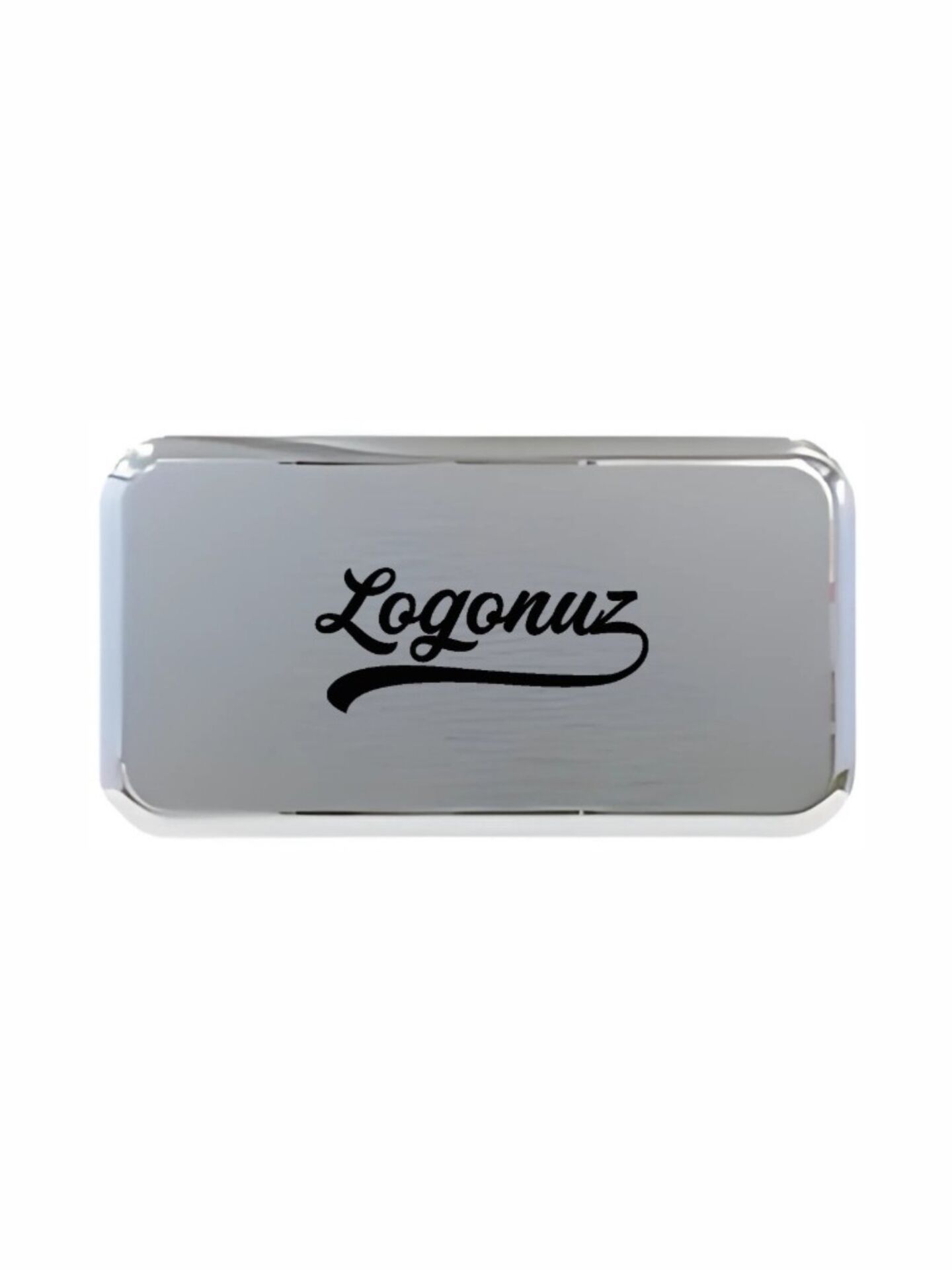 Gümüş Logo Baskılı Yaka İsimliği