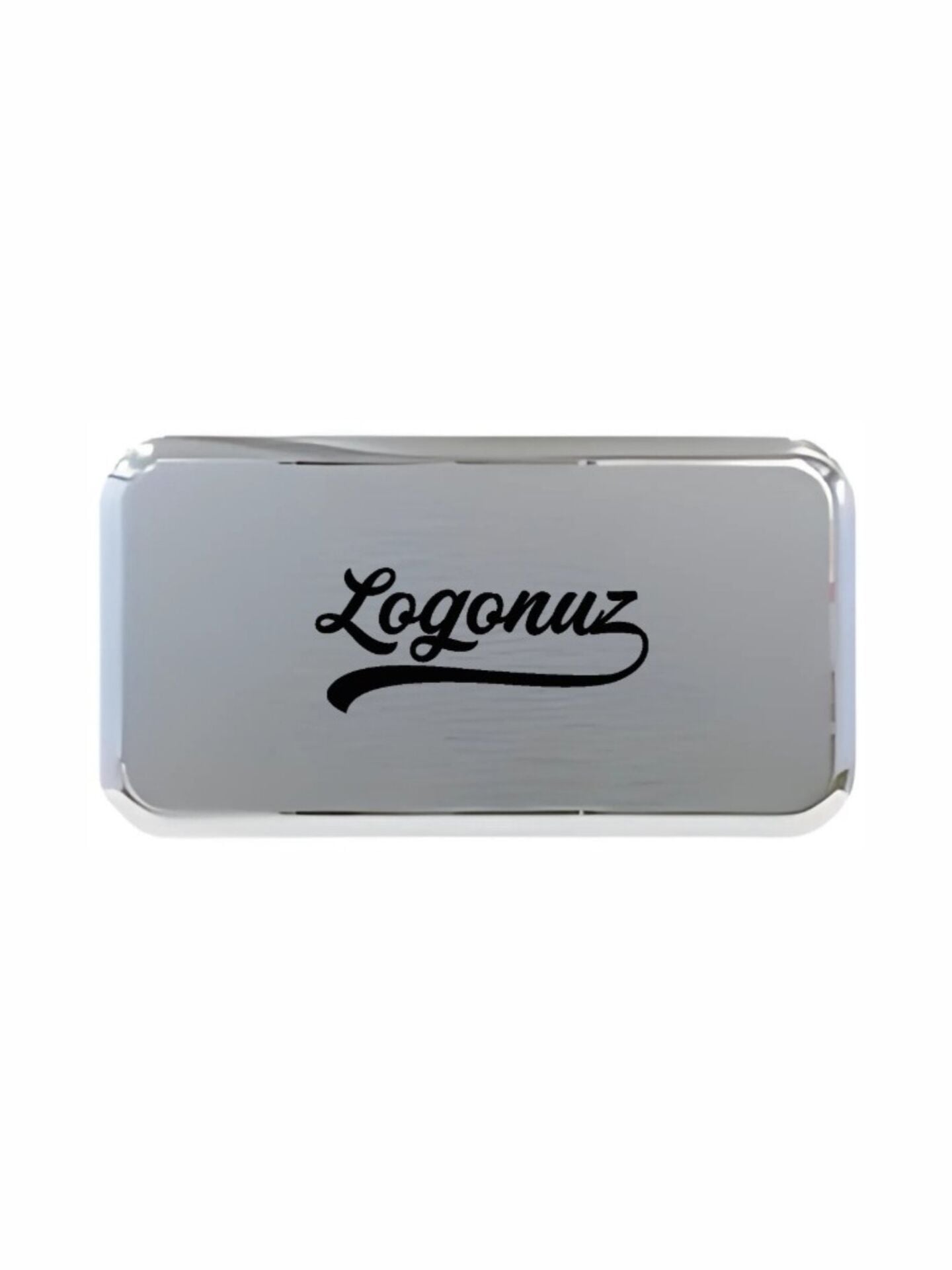 Gümüş Logo Baskılı Yaka İsimliği