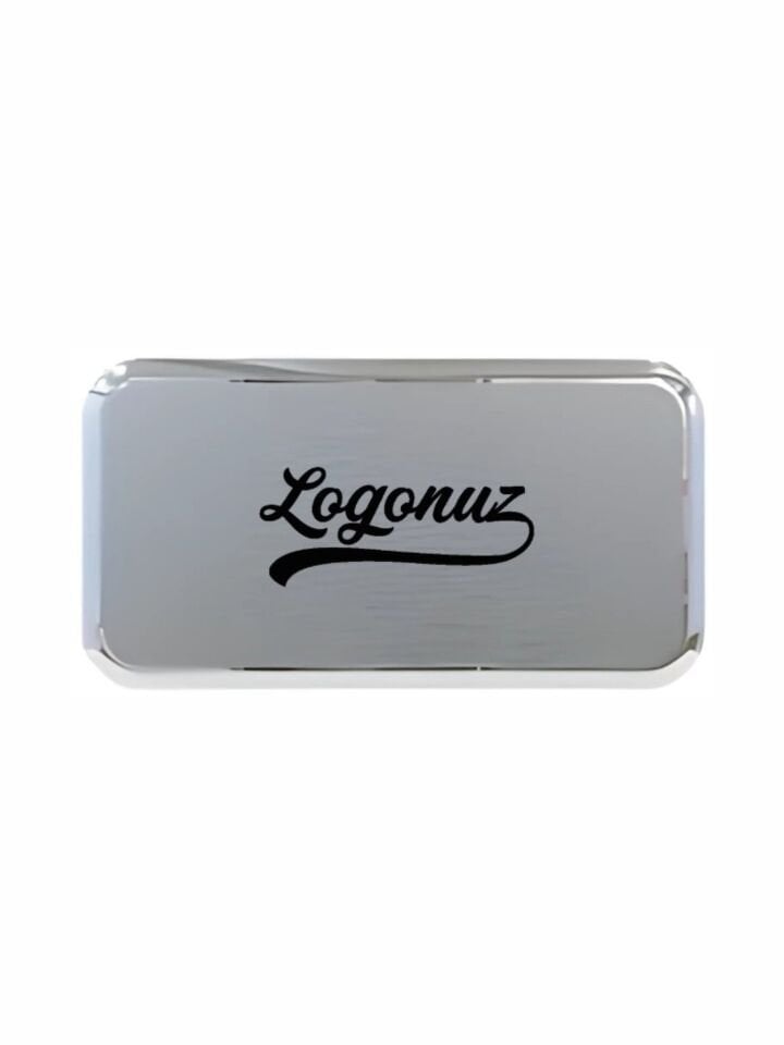 Gümüş Logo Baskılı Yaka İsimliği