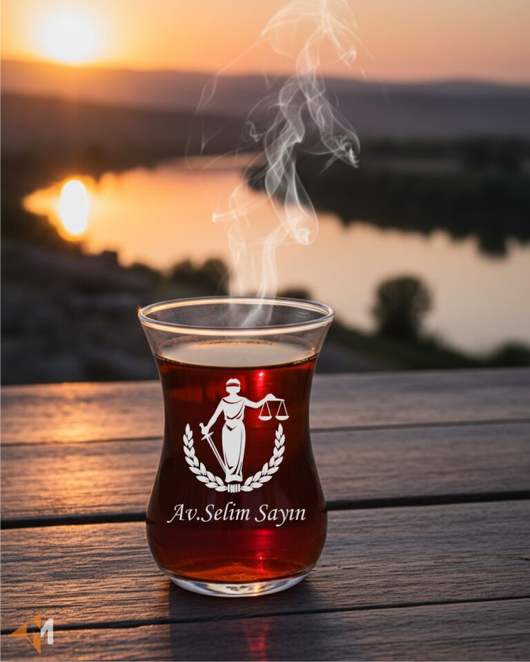 Avukat Logo Baskılı Çay Bardağı