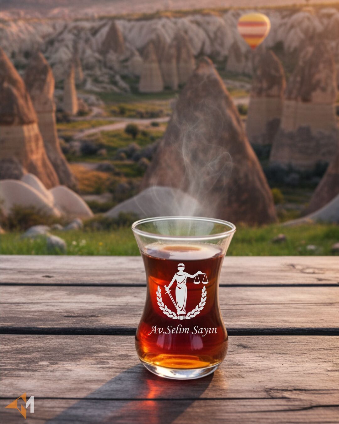 Avukat Logo Baskılı Çay Bardağı