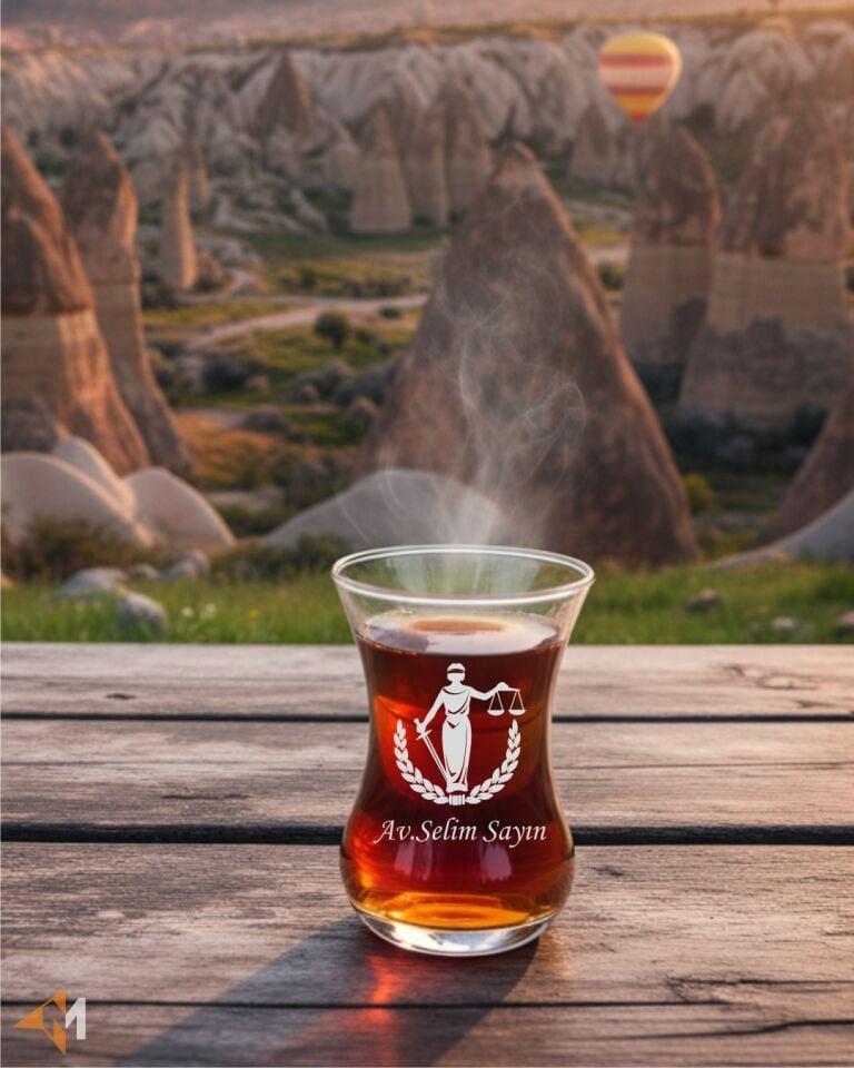 Avukat Logo Baskılı Çay Bardağı
