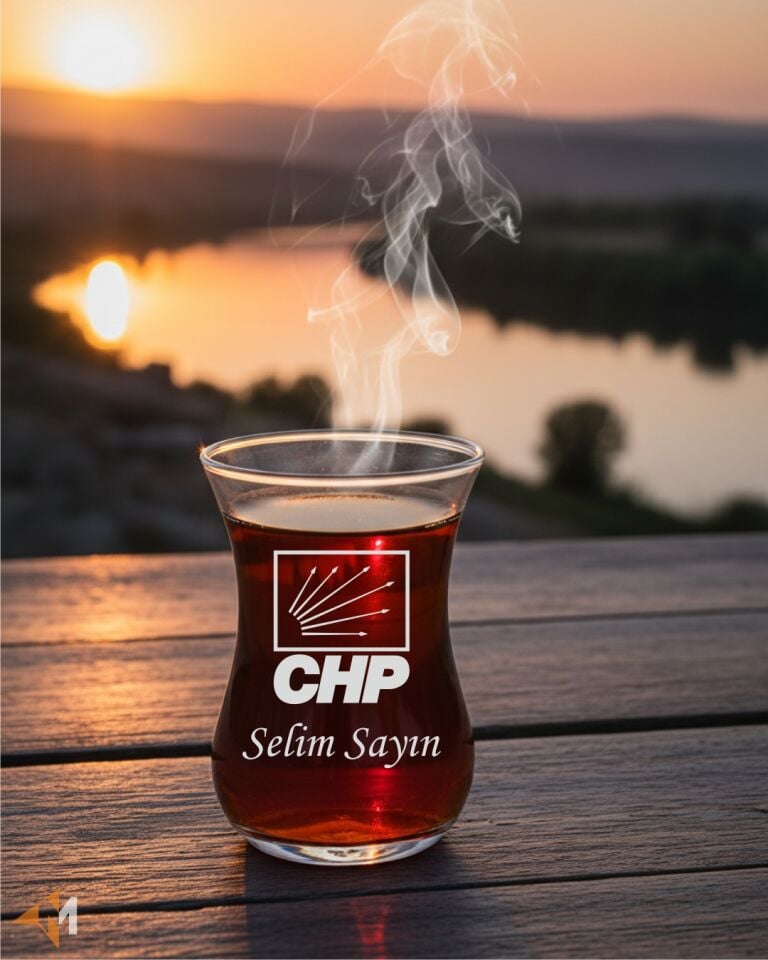 CHP Logolu Çay Bardağı