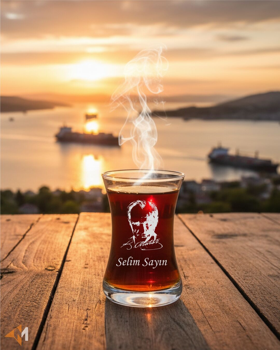 Atatürk Resimli Çay Bardağı