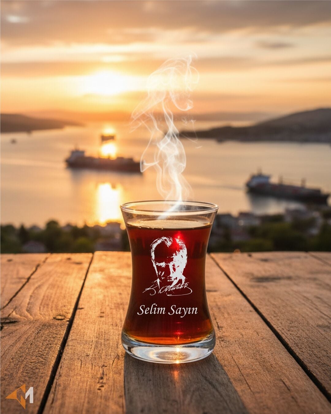 Atatürk Resimli Çay Bardağı