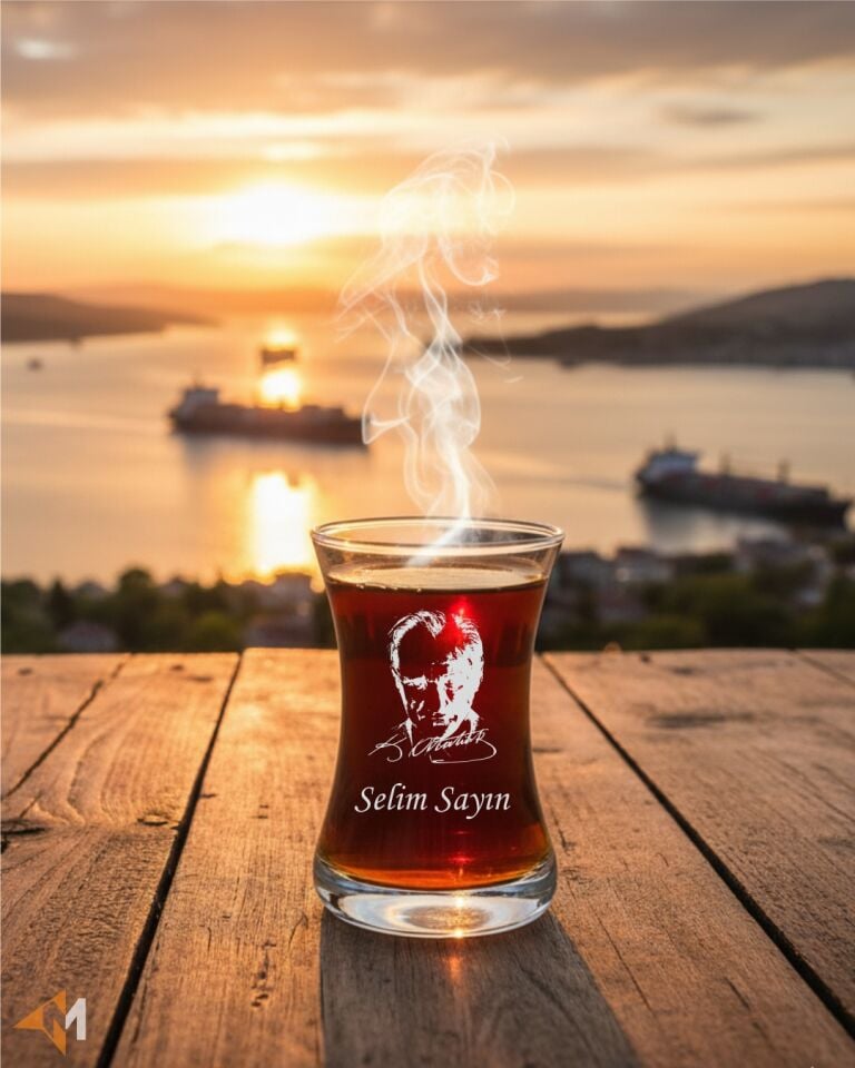 Atatürk Resimli Çay Bardağı
