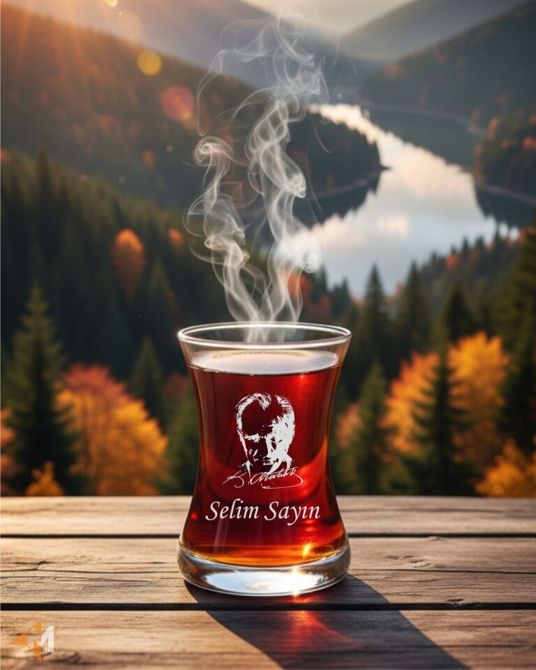 Atatürk Resimli Çay Bardağı