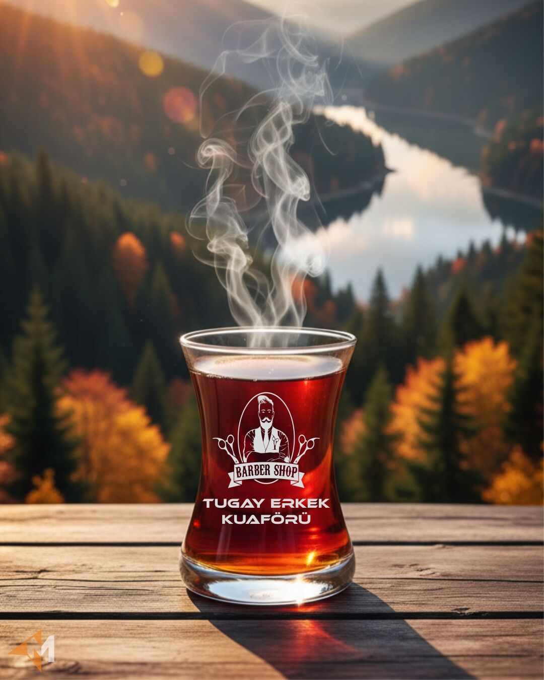 Berberlere Özel Logolu Çay Bardağı