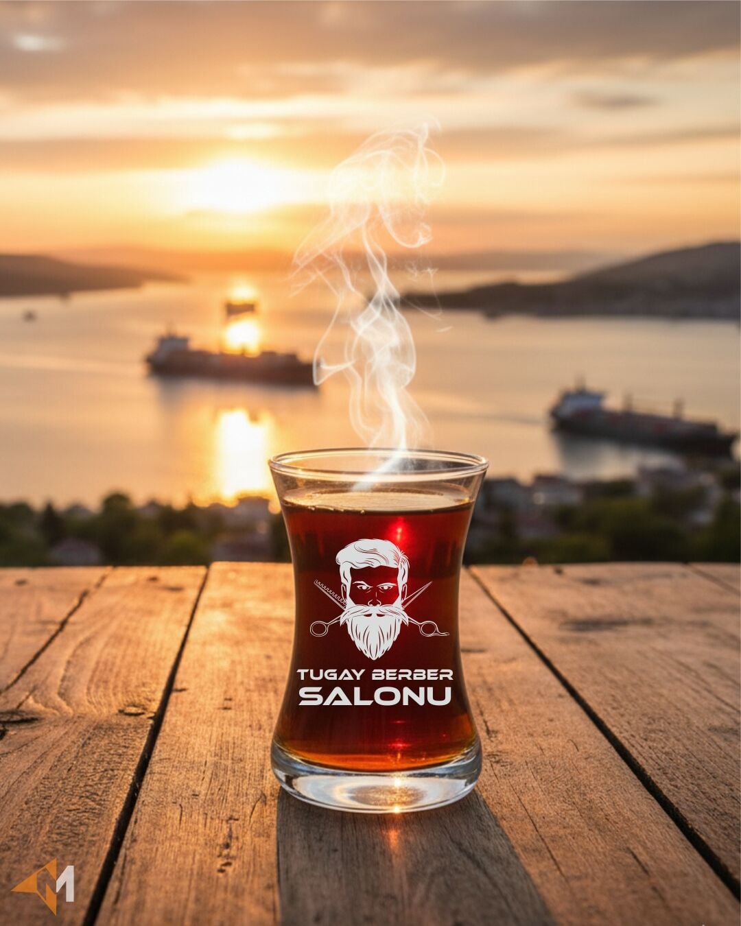 Kuaför Logolu Çay Bardağı