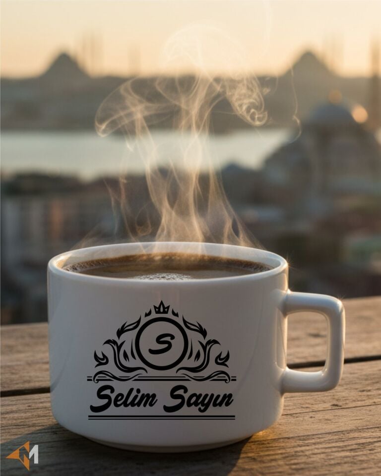 Renkli Baskı İsme Özel Fincan