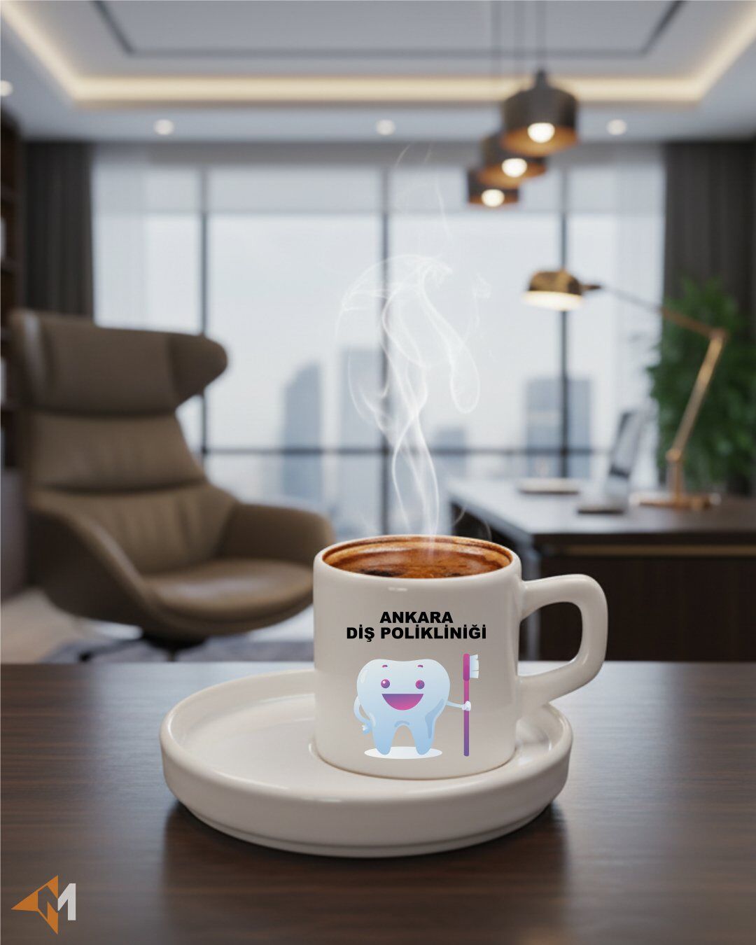 Diş Kliniği Logo Baskılı Kahve Fincanı