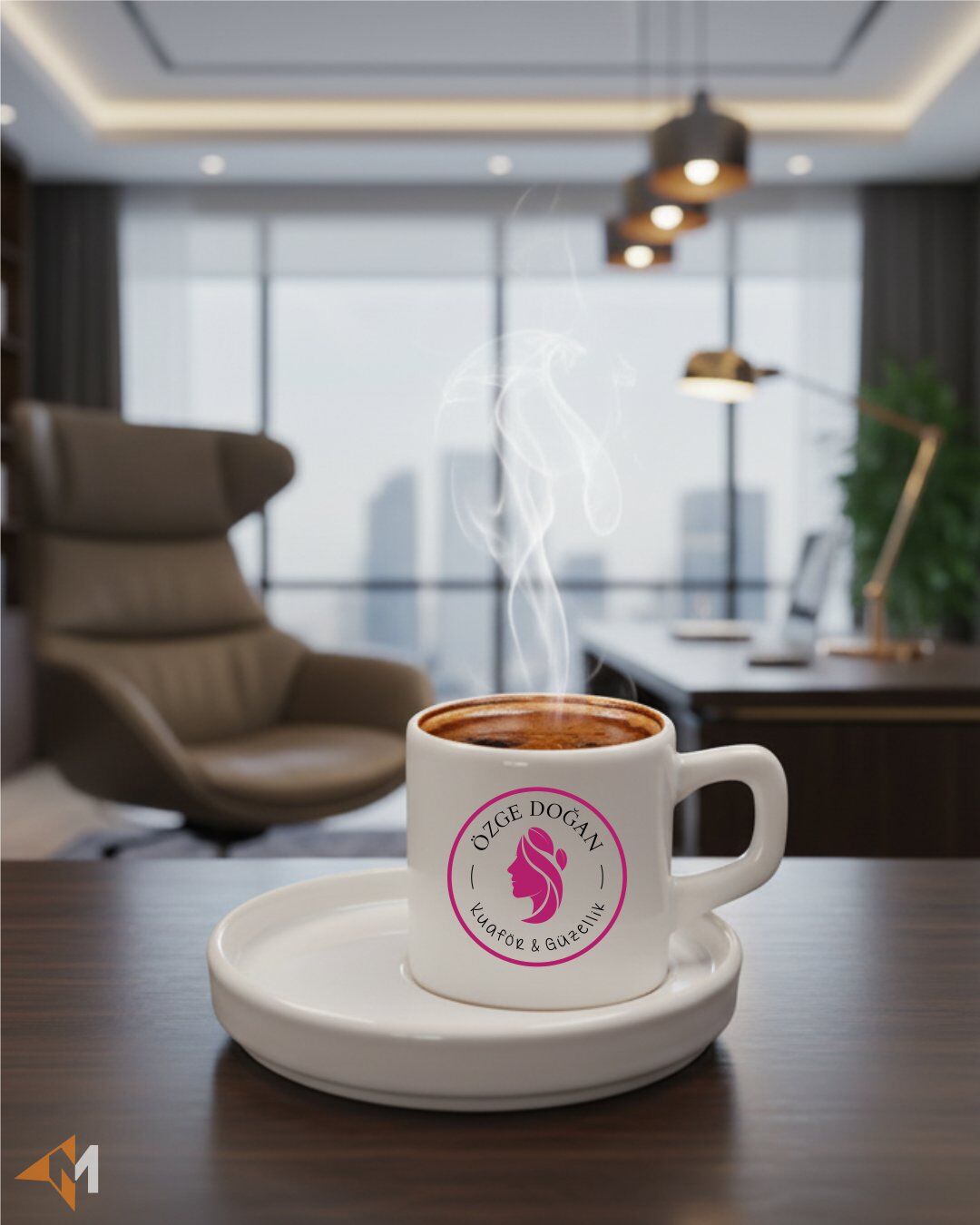 Kuaför Logo Baskılı Türk Kahvesi Fincanı