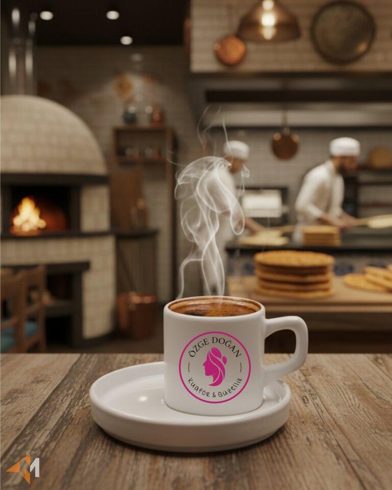 Kuaför Logo Baskılı Türk Kahvesi Fincanı