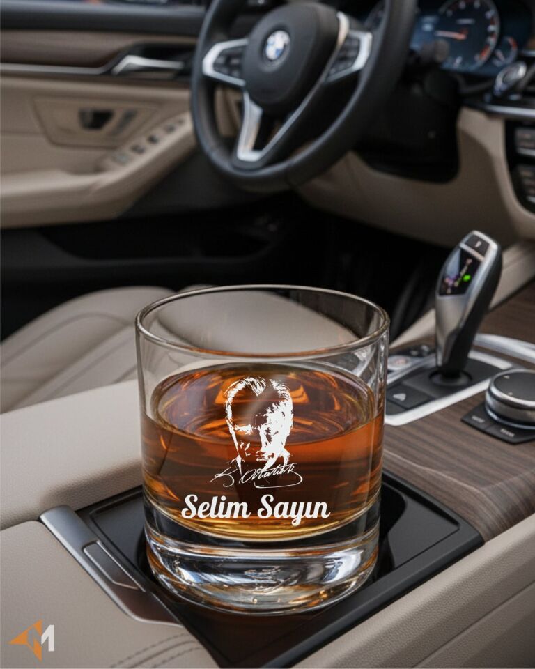 Atatürk Silüetli Viski Bardağı