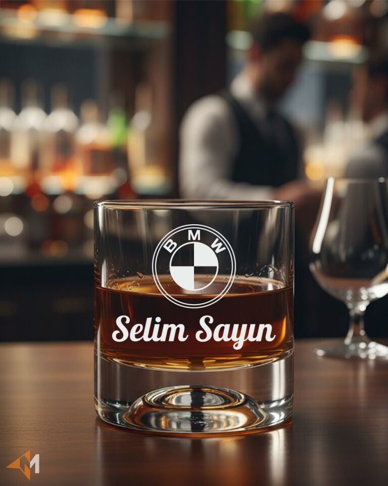 Bmw Logo Baskılı Viski Bardağı