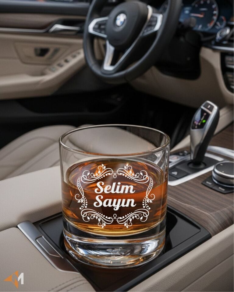 Lazer Kazıma Viski Bardağı