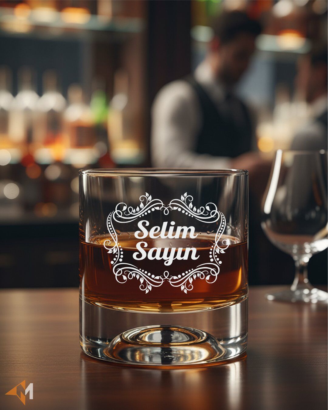 Lazer Kazıma Viski Bardağı