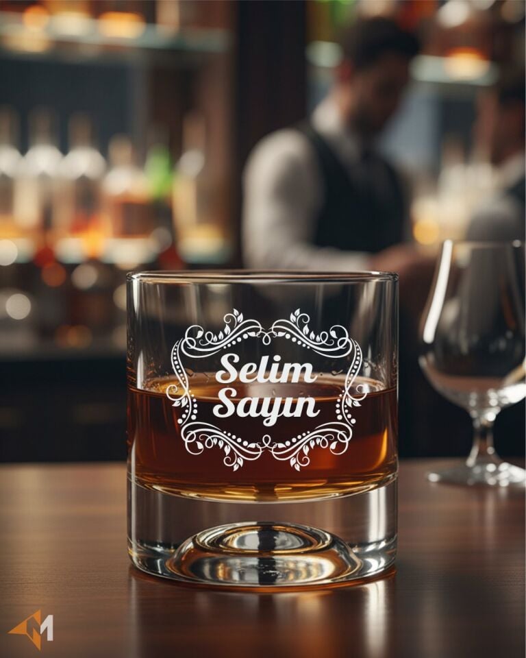 Lazer Kazıma Viski Bardağı