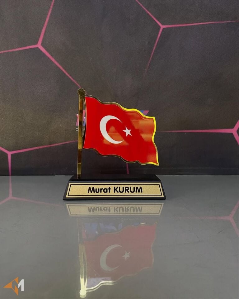 İsme Özel Masa Bayrağı