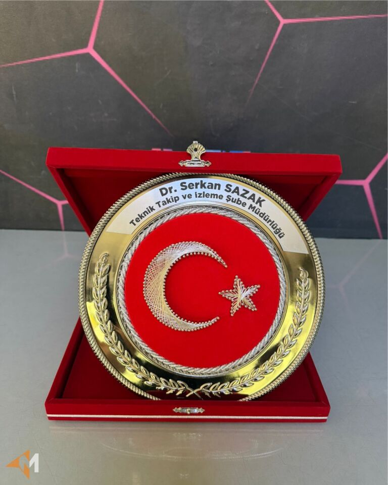 Türk Bayrağı Filografi Tabak Plaket