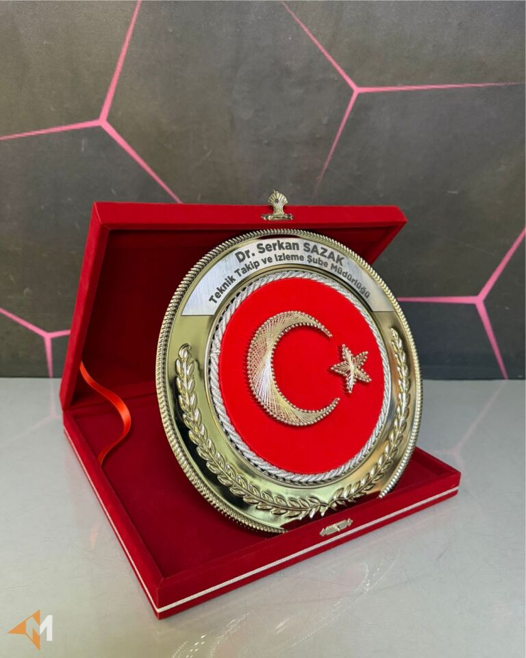 Türk Bayrağı Filografi Tabak Plaket