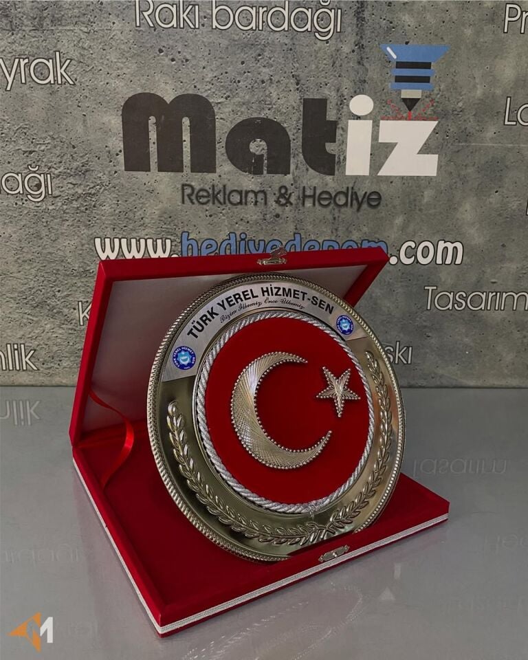 Türk Bayrağı Filografi Tabak Plaket