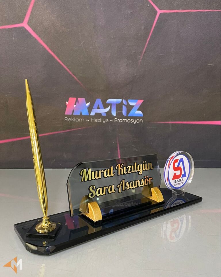 Logo Baskılı Masa İsimliği