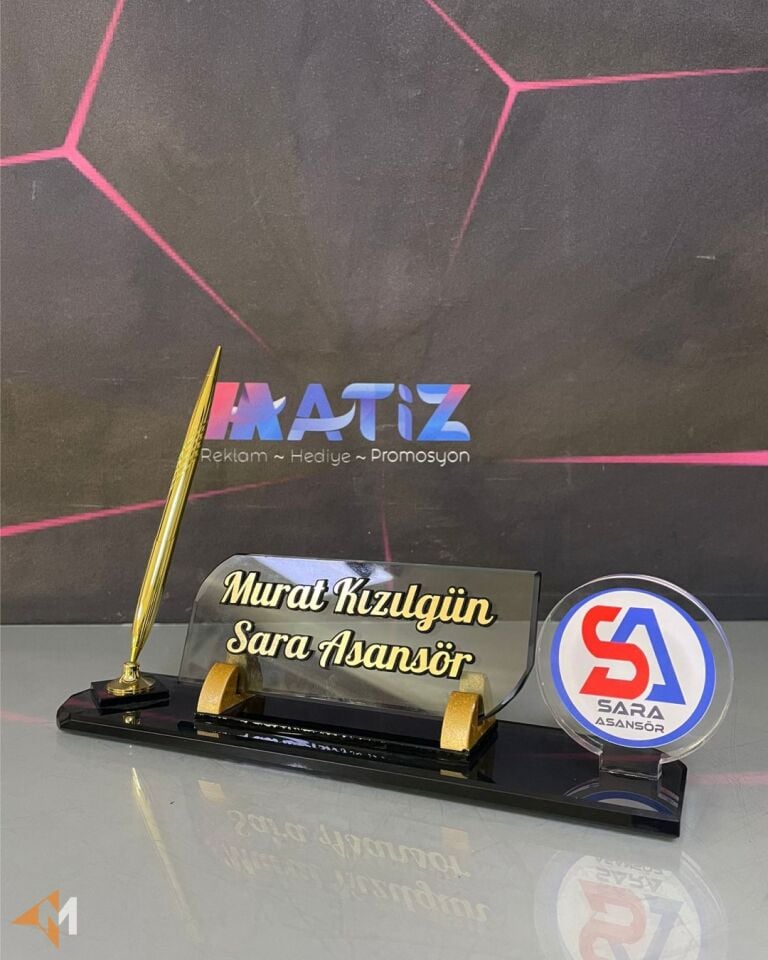 Logo Baskılı Masa İsimliği