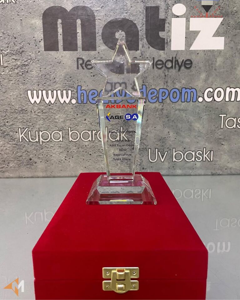 Yıldız Model Kristal Plaket