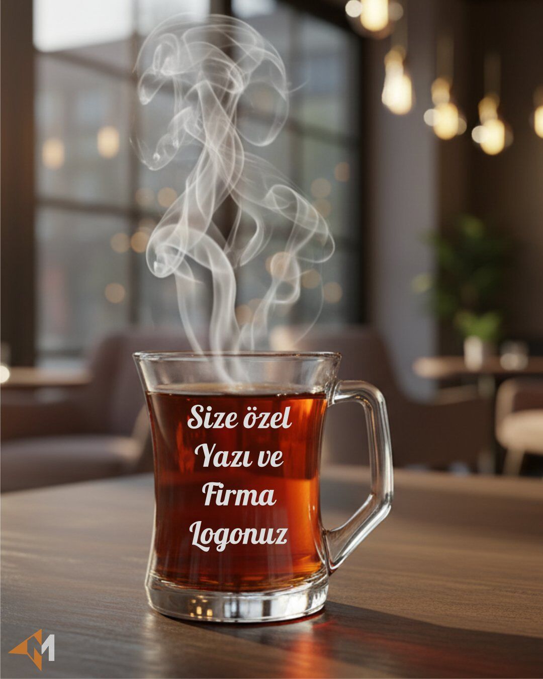 Firma Logolu Cam Kupa Bardak