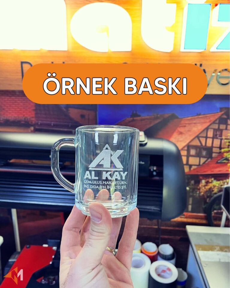 Lazer İşleme Cam Kupa Bardak