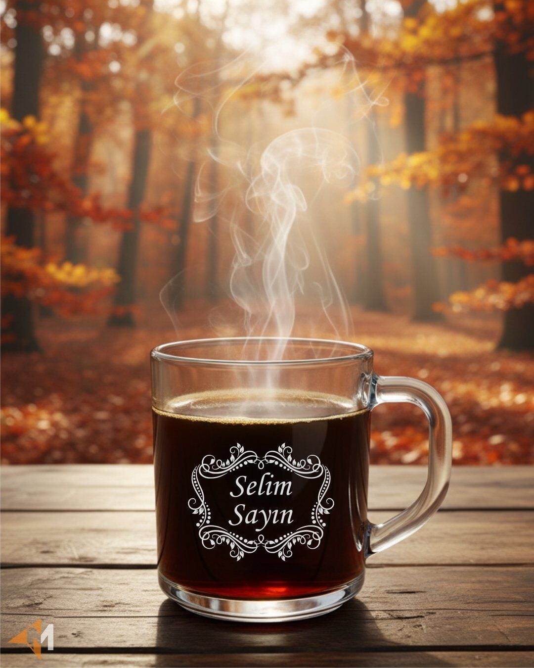 Motifli Cam Kupa Bardak