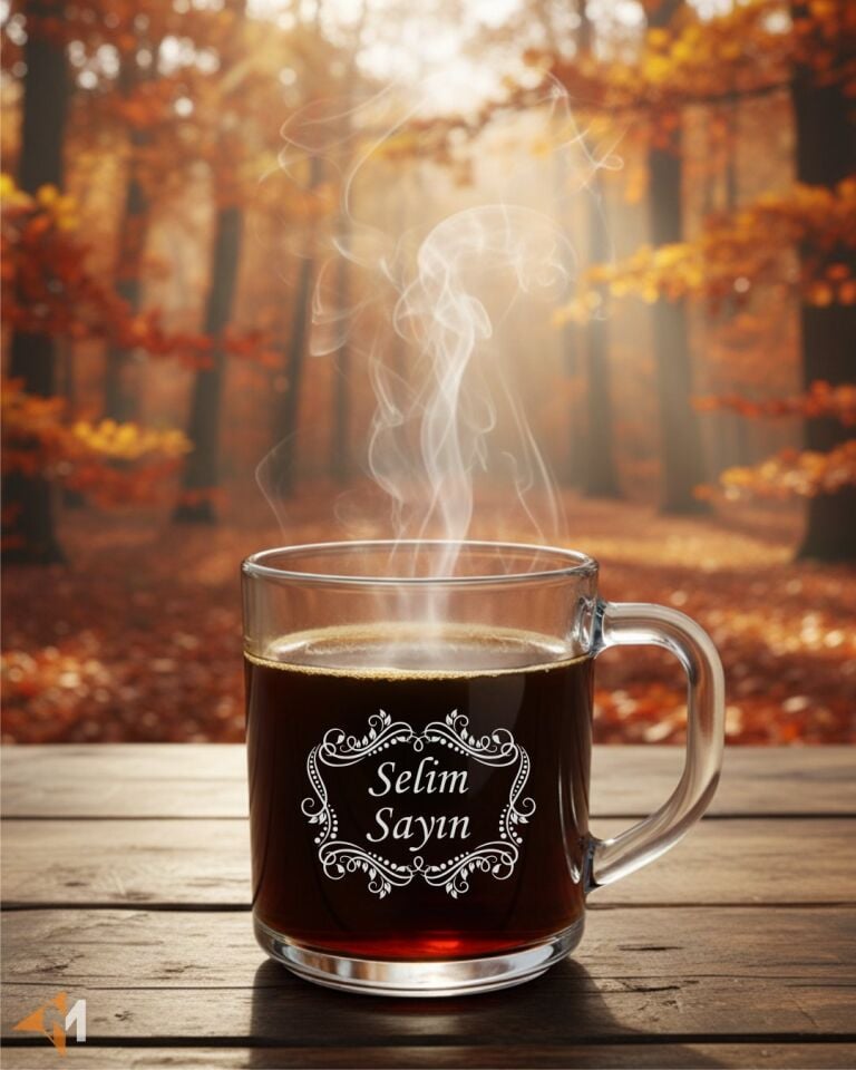 Motifli Cam Kupa Bardak