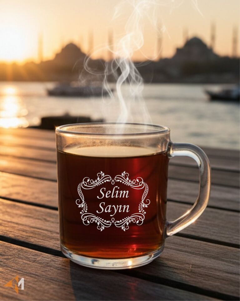 Motifli Cam Kupa Bardak