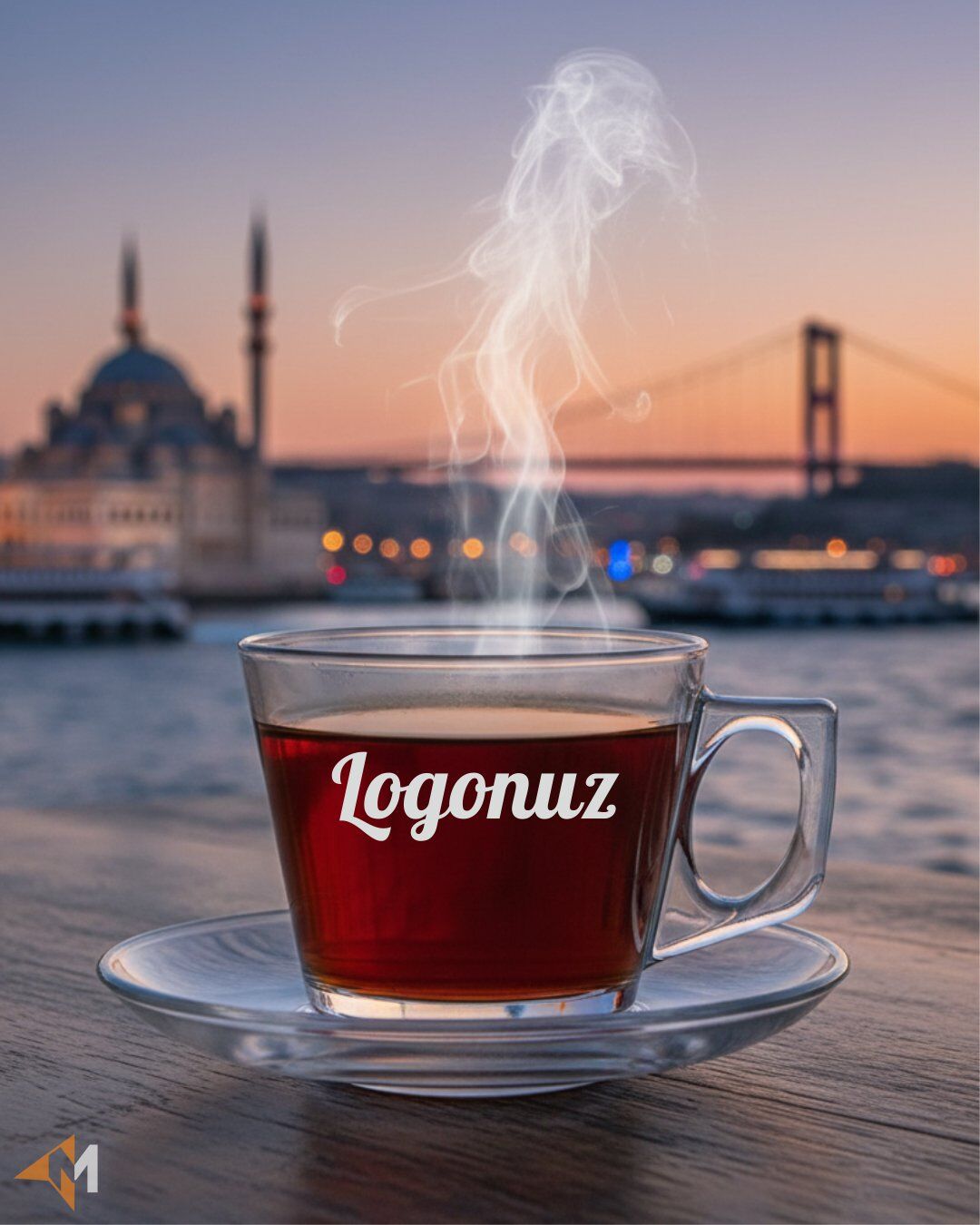 Logo Baskılı Cam Fincan Seti