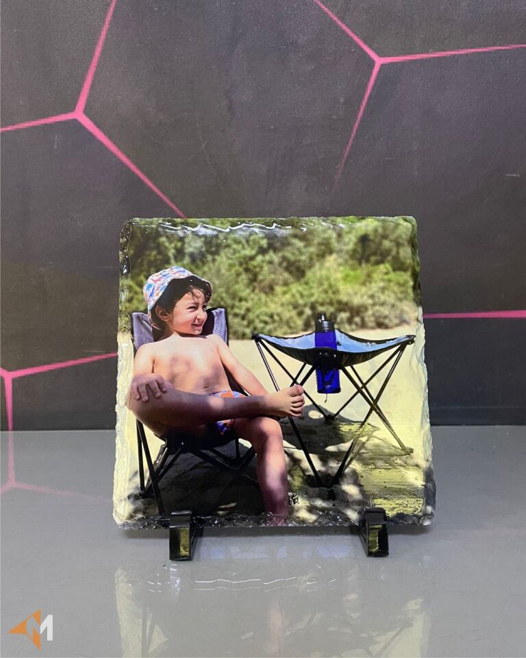 Kare Doğal Taşa Resim Baskı