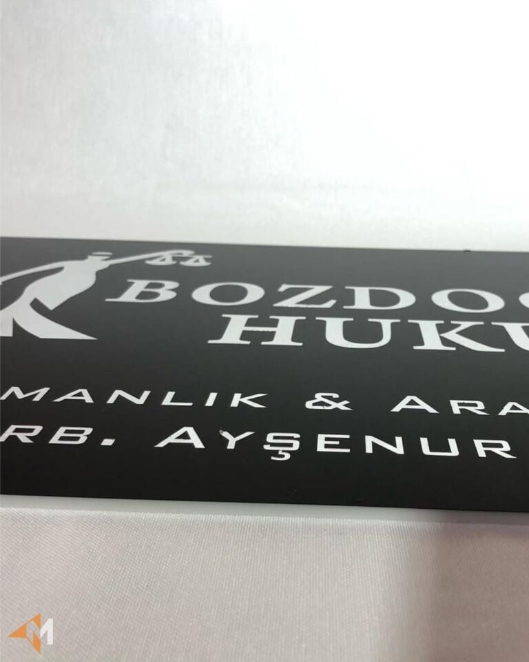 Mat Siyah Ofis Tabelası