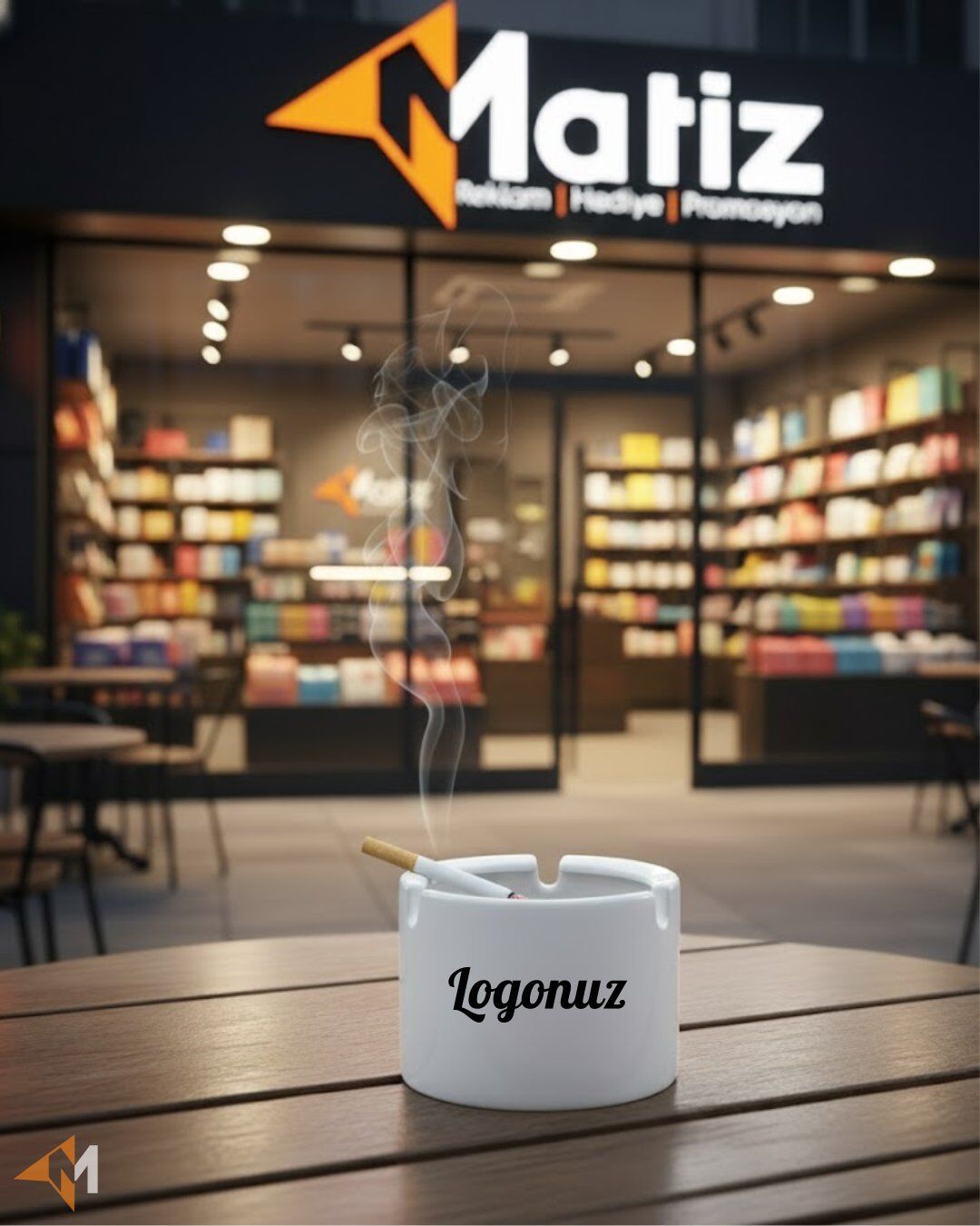 Firma Logo Baskılı Seramik Küllük