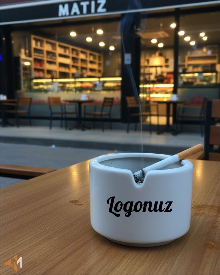 Firma Logo Baskılı Seramik Küllük