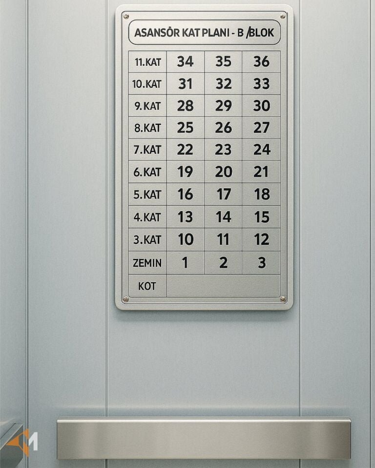 Metal Asansör Kat Planı