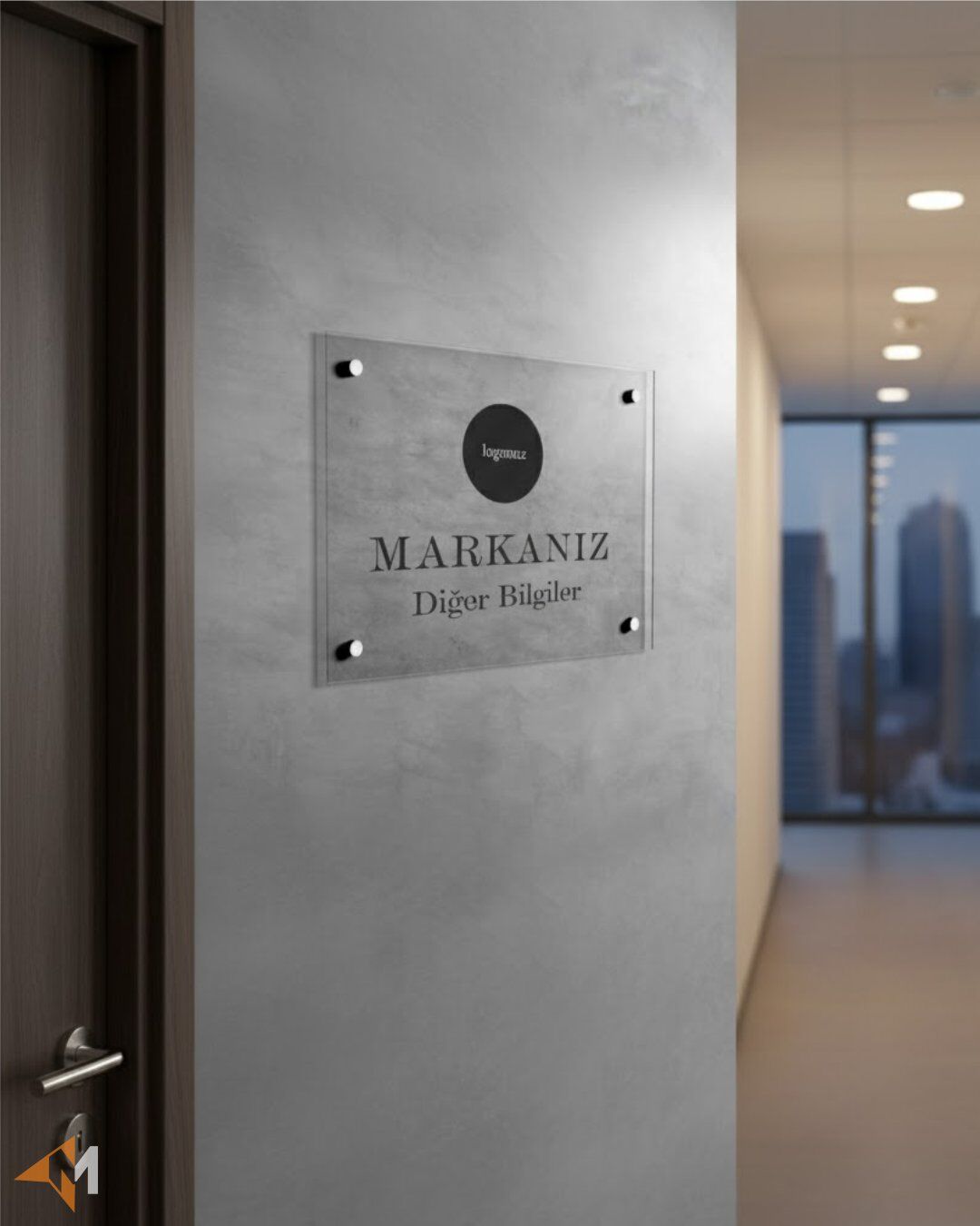 Şeffaf Pleksi Ofis Tabelası